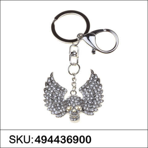 Crystal Flying Skull Bag Charm Crystal Flying Skull Bag Charm