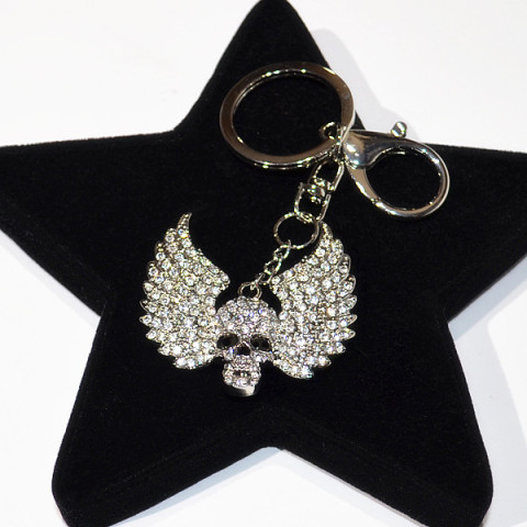 Crystal Flying Skull Bag Charm Crystal Flying Skull Bag Charm