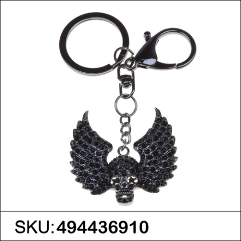 Crystal Flying Skull Bag Charm Crystal Flying Skull Bag Charm