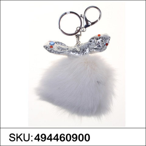 Little Rabbit Genuine Rabbit Fur Pom Pom Bag Charm Little Rabbit Genuine Rabbit Fur Pom Pom Bag Charm