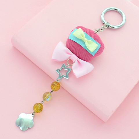 Bear Bag Charm With Hanging Crystal Bear Bag Charm With Hanging Crystal