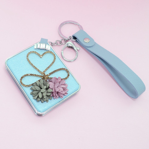Crystal & Flowers Compact Mirror Bag Charms Crystal & Flowers Compact Mirror Bag Charms