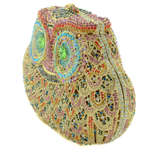 Crystal-Embellished Owl E, White Crystal-Embellished Owl E, White