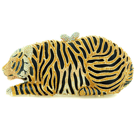 Crystal-Embellished Tiger Evening Clutch (Small) Crystal-Embellished Tiger Evening Clutch (Small)