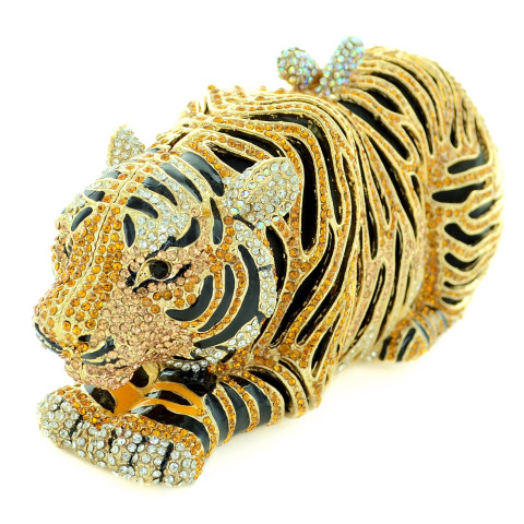 Crystal-Embellished Tiger Evening Clutch (Small) Crystal-Embellished Tiger Evening Clutch (Small)