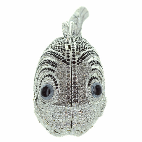 Crystal-Embellished Fish, Black Crystal-Embellished Fish, Black