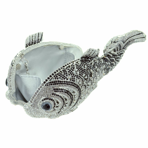 Crystal-Embellished Fish, Black Crystal-Embellished Fish, Black