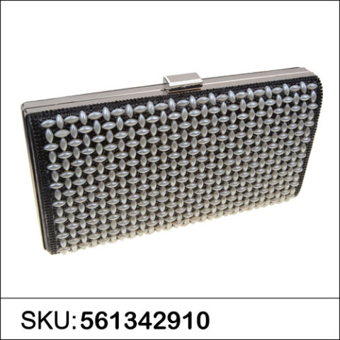 Crystal & Faux Pearl Clutch Crystal & Faux Pearl Clutch