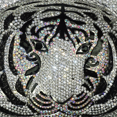 Crystal-Embellished Tiger Head Evening Clutch Crystal-Embellished Tiger Head Evening Clutch