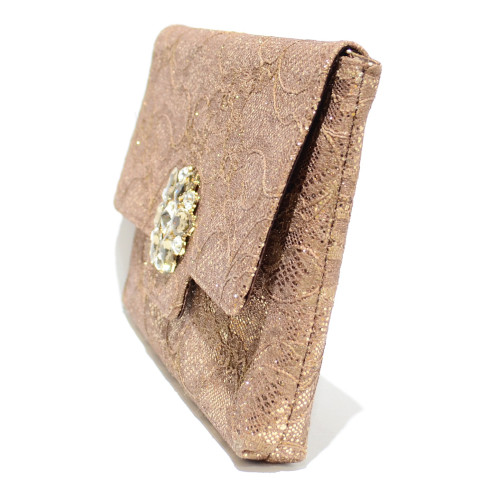 Crystal Buckle Glitter Lace Clutch Crystal Buckle Glitter Lace Clutch