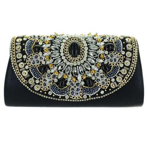 Ornate Handmade Embroidered Crystal Clutch Ornate Handmade Embroidered Crystal Clutch