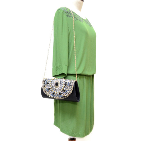Ornate Handmade Embroidered Crystal Clutch Ornate Handmade Embroidered Crystal Clutch
