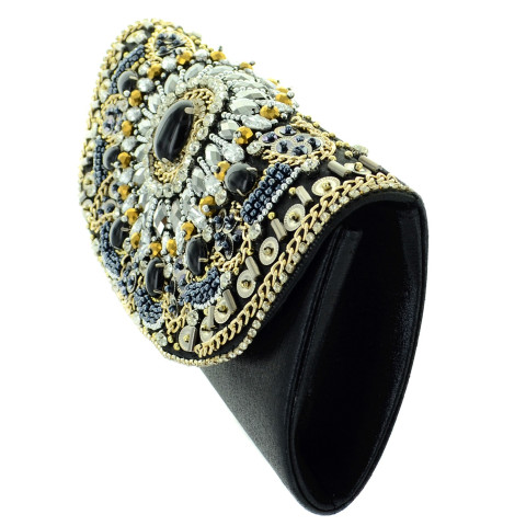 Ornate Handmade Embroidered Crystal Clutch Ornate Handmade Embroidered Crystal Clutch
