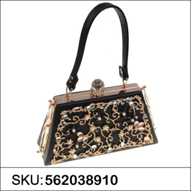 Vintage Inspired Relief Crystal Clutch