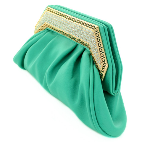 Crystal Frame Faux Leather Clutch Crystal Frame Faux Leather Clutch