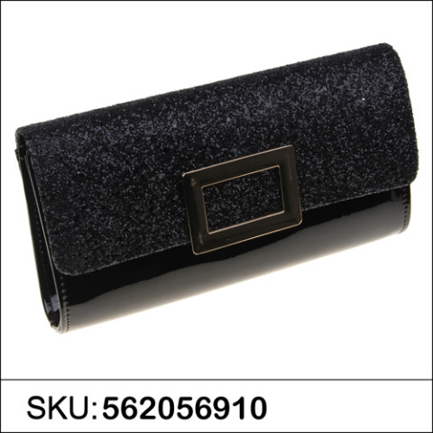 Glitter & Buckle Faux Patent Leather Clutch Glitter & Buckle Faux Patent Leather Clutch