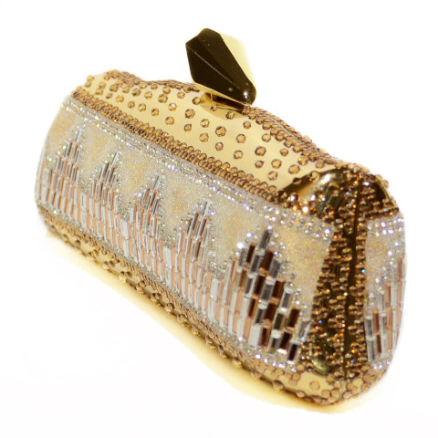 Relief Crystal & lace-Embellished Clutch Relief Crystal & lace-Embellished Clutch