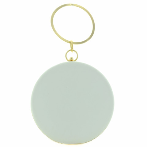 Bangle Top Crystal Deco Faux Leather Circle Clutch Bangle Top Crystal Deco Faux Leather Circle Clutch