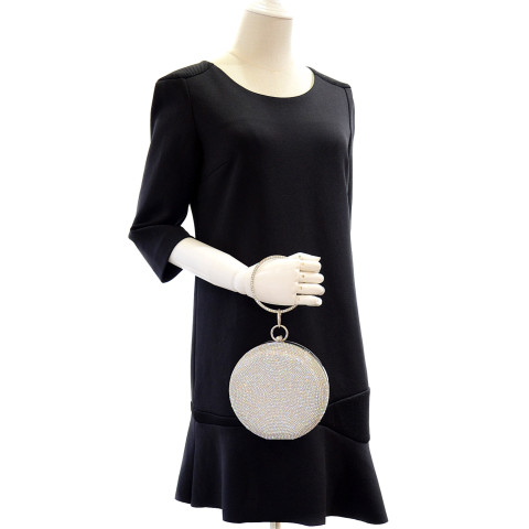 Ring Crystal Embellished Circle Clutch Ring Crystal Embellished Circle Clutch