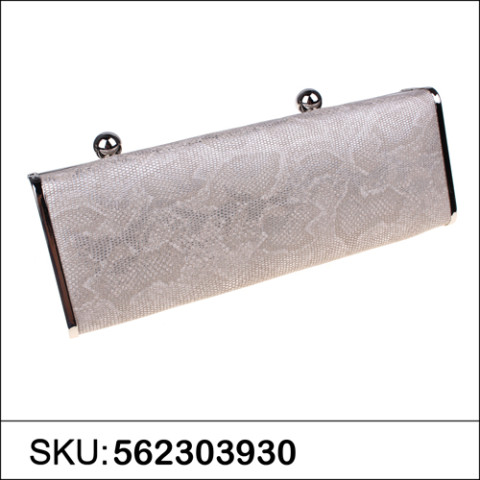 Python Embossed Two Compartment Clutch Python Embossed Two Compartment Clutch