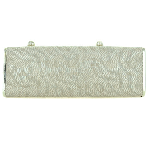 Python Embossed Two Compartment Clutch Python Embossed Two Compartment Clutch
