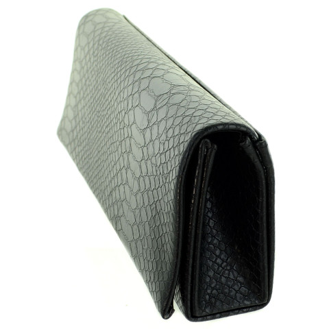Croc Embossed Faux Leather Clutch Croc Embossed Faux Leather Clutch