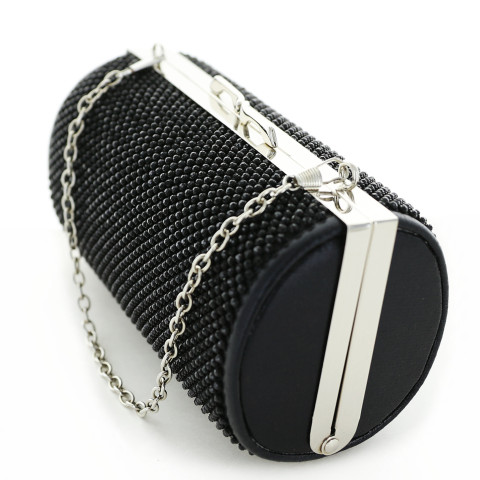 Women Rhinestone Crystal Mesh Cylinder Clutch Bag Women Rhinestone Crystal Mesh Cylinder Clutch Bag