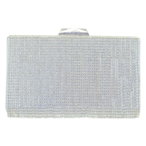 Lavish Crystal Fringe Clu, Silver Lavish Crystal Fringe Clu, Silver