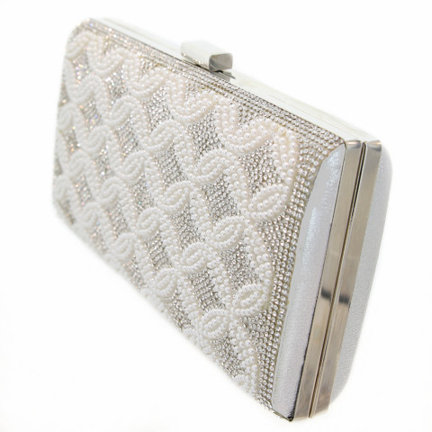 Crystal & Pearl Embellished Clutch Crystal & Pearl Embellished Clutch