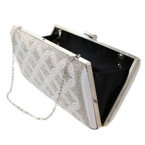 Crystal & Pearl Embellished Clutch Crystal & Pearl Embellished Clutch