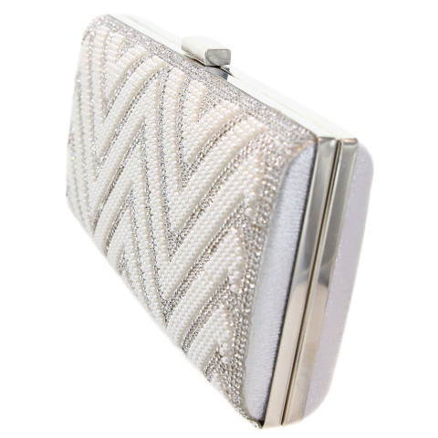 Crystal & Pearl Embellished Clutch Crystal & Pearl Embellished Clutch