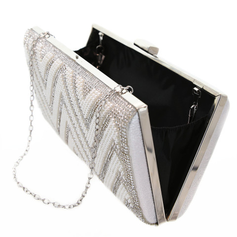 Crystal & Pearl Embellished Clutch Crystal & Pearl Embellished Clutch