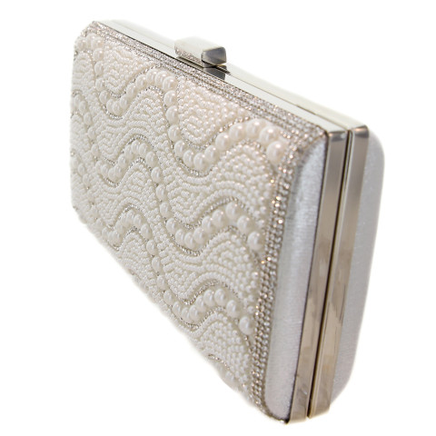 Crystal & Pearl Embellished Clutch Crystal & Pearl Embellished Clutch