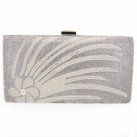 Crystal & Pearl Embellished Clutch Crystal & Pearl Embellished Clutch