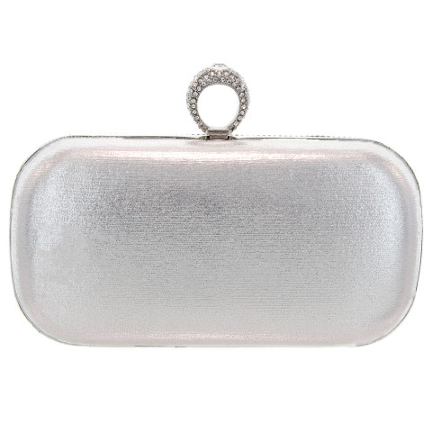 Ring Top Crystal & Pearl Embellished Clutch Ring Top Crystal & Pearl Embellished Clutch