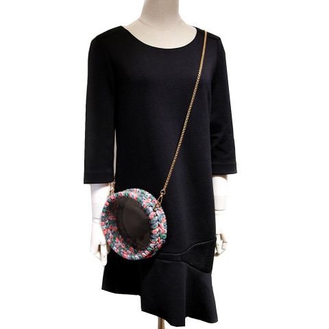 Pearl Handle Round Clear Woven Frame Bag Pearl Handle Round Clear Woven Frame Bag