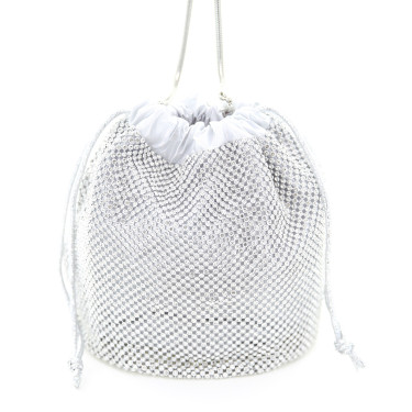 Rhinestone Drawstring Bucket Bag