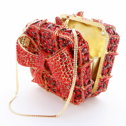 Crystal-Embellished Bow Evening Clutch Crystal-Embellished Bow Evening Clutch