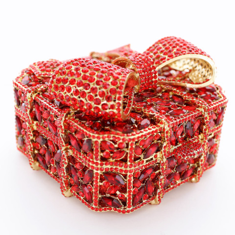 Crystal-Embellished Bow Evening Clutch Crystal-Embellished Bow Evening Clutch