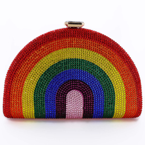 Crystal-Embellished Rainbow Evening Clutch Crystal-Embellished Rainbow Evening Clutch