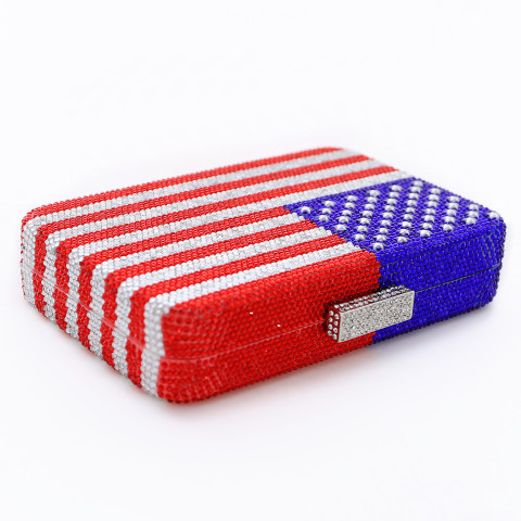 Crystal-Embellished American Flag Evening Clutch Crystal-Embellished American Flag Evening Clutch