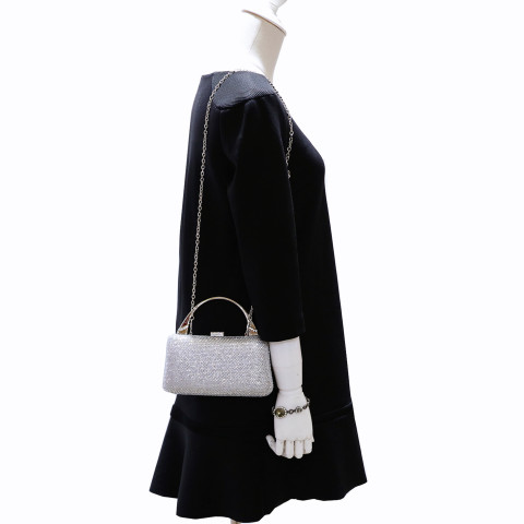 Crystal-Embellished Top Handle Evening Clutch Crystal-Embellished Top Handle Evening Clutch