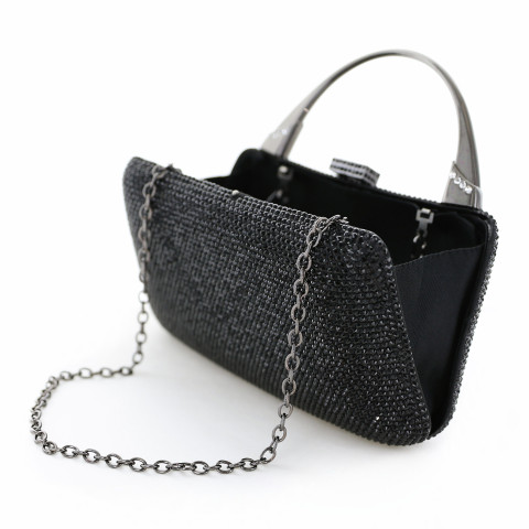Crystal-Embellished Top Handle Evening Clutch Crystal-Embellished Top Handle Evening Clutch