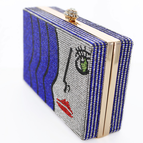 Crystal-Embellished Rhinestone Face Clutch Bag Crystal-Embellished Rhinestone Face Clutch Bag