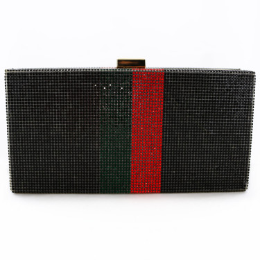 Crystal-Embellished Rhinestone Evening Clutch Bag