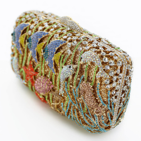 Crystal-Embellished Aquarium Evening Clutch Bag Crystal-Embellished Aquarium Evening Clutch Bag