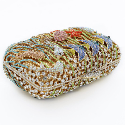 Crystal-Embellished Aquarium Evening Clutch Bag Crystal-Embellished Aquarium Evening Clutch Bag
