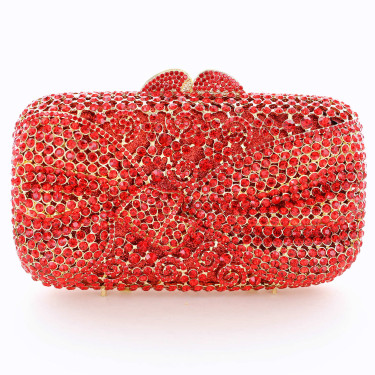 Crystal-Embellished Bow Evening Clutch
