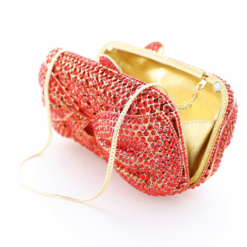Crystal-Embellished Bow Evening Clutch Crystal-Embellished Bow Evening Clutch