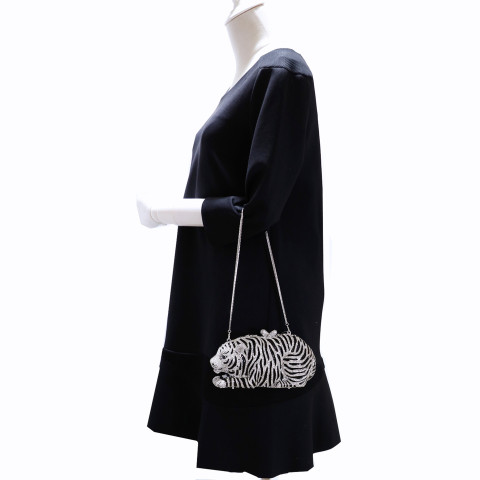 Crystal-Embellished Tiger Evening Clutch (Large) Crystal-Embellished Tiger Evening Clutch (Large)